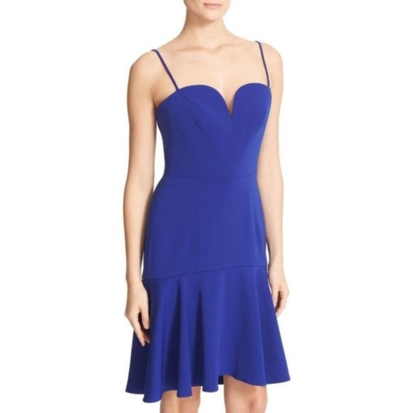 MILLY Blue Italian Cady Fit & Flare Kelly Dress 8 - Picture 5 of 14